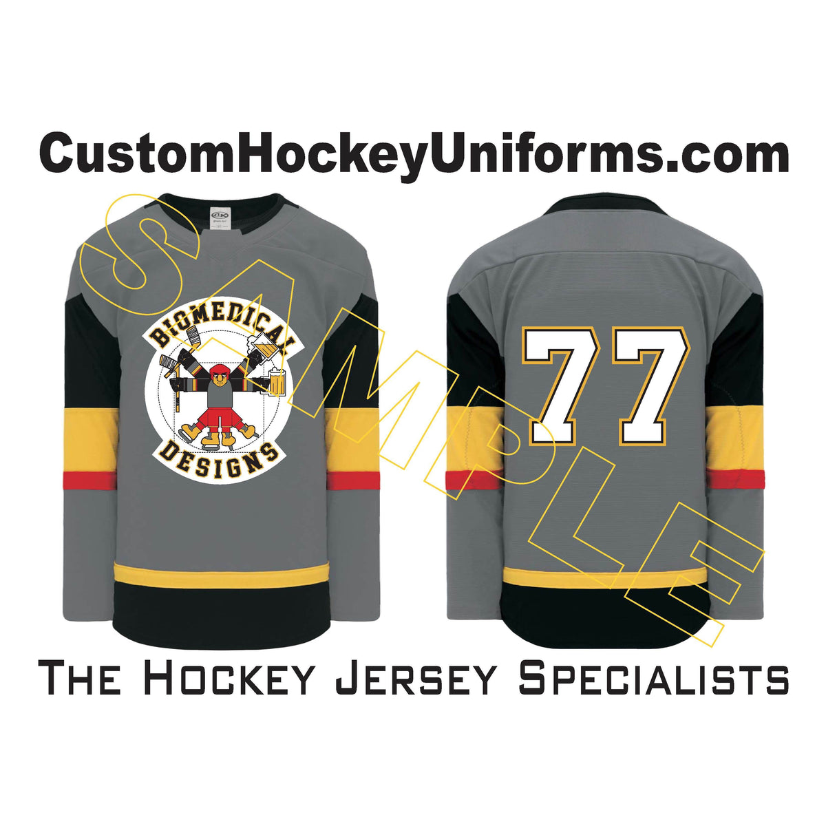 Cheap Custom White Black Hockey Jersey Free Shipping
