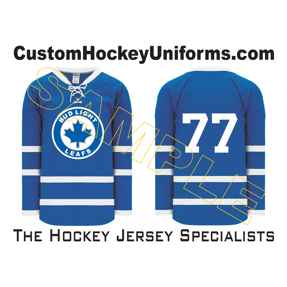 Cheap Custom Powder Blue Red-White Hockey Jersey Free Shipping