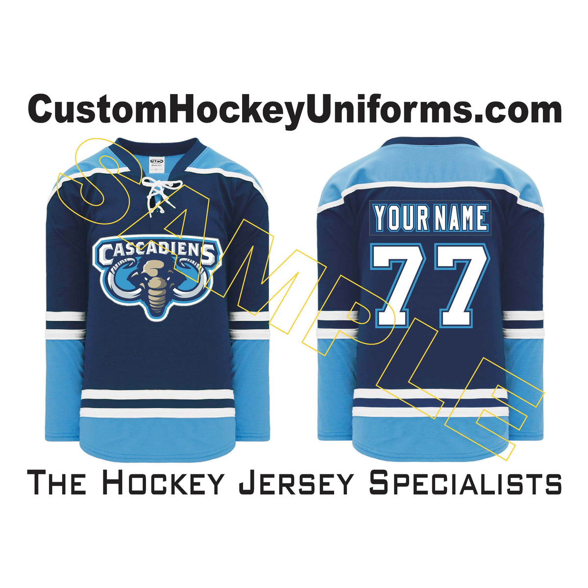 Cheap Custom Blue Navy-White Hockey Jersey Free Shipping