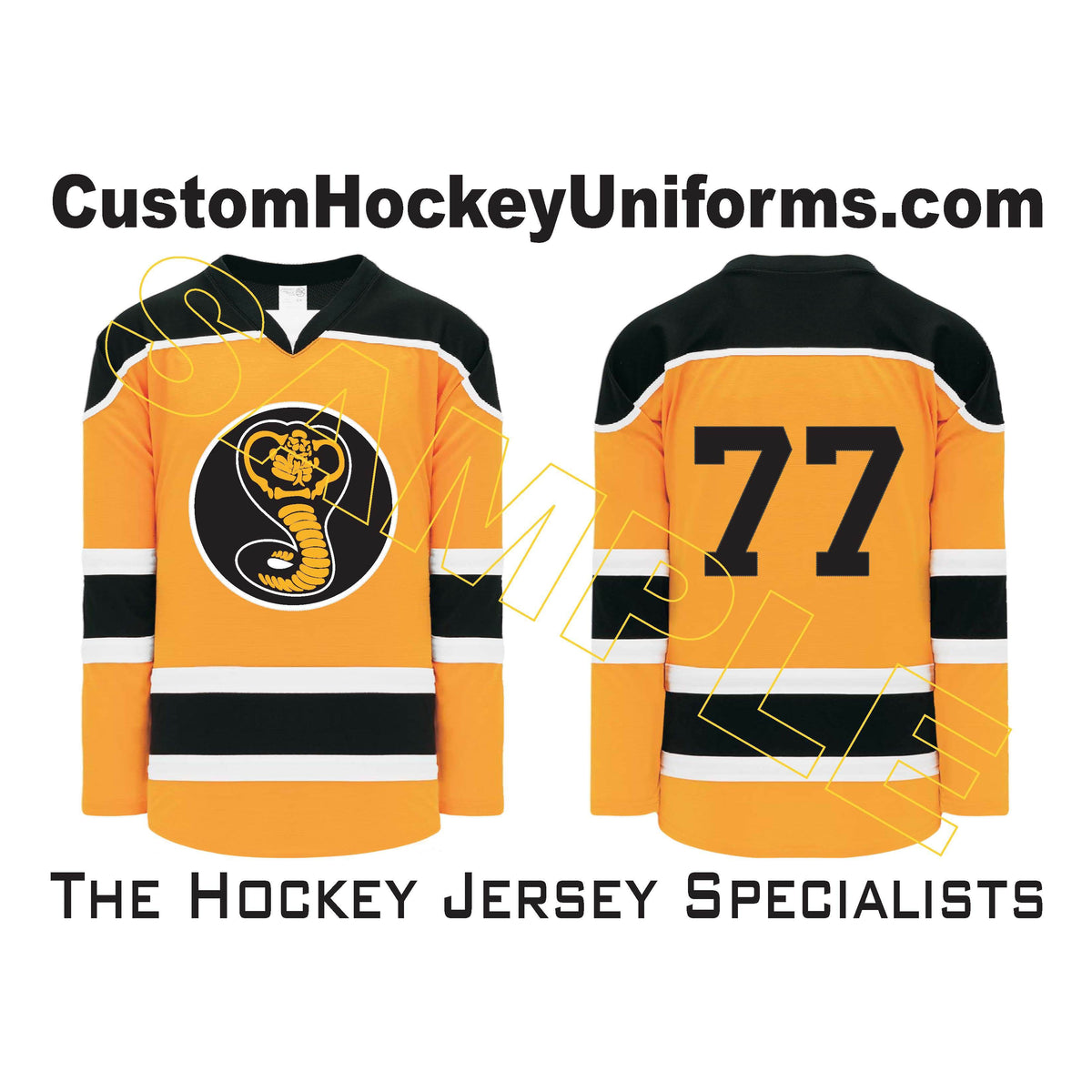 Cheap Custom Orange Black-White Hockey Jersey Free Shipping