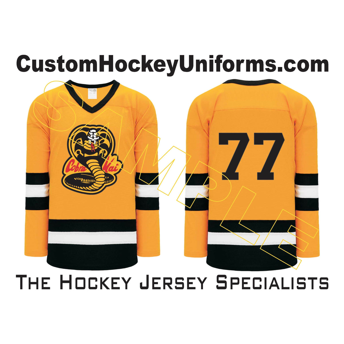 Cheap Custom Black Red-Gold Hockey Jersey Free Shipping
