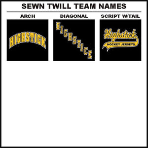 Full Color Sewn Twill Team Name Hockey Logos