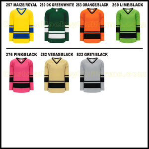 H6400-207 White/Royal League Style Blank Hockey Jerseys Youth Medium