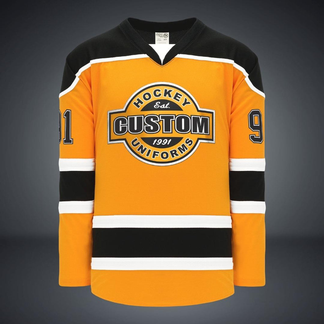 Custom Black Black-White Hockey Jersey - Personalized Name, Number