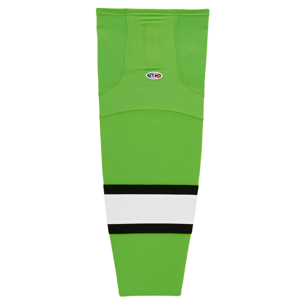 HS2100-107 Lime Green/Black/White Hockey Socks