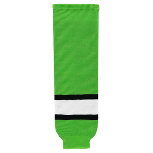 HS630-107 Lime Green/Black/White Hockey Socks