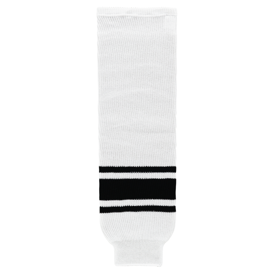 HS630-222 White/Black Hockey Socks