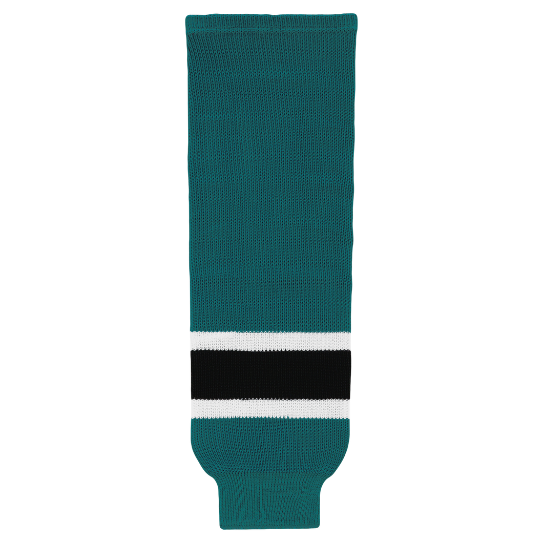 HS630-457 Teal/White/Black Hockey Socks